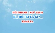 Kí là gì? Hồi kí là gì? Du kí là gì? Ngữ Văn lớp 6